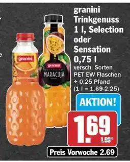 HIT granini Trinkgenuss 1 l, Selection oder Sensation 0,75 l Angebot