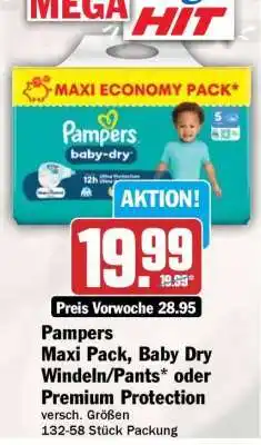 HIT Pampers Maxi Pack, Baby Dry Windeln/Pants* oder Premium Protection Angebot