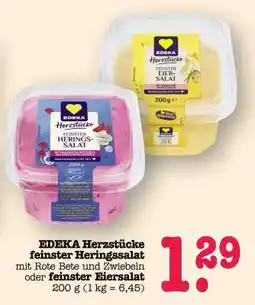 Scheck-in-Center EDEKA Herzstücke feinster Heringssalat oder feinster Eiersalat Angebot