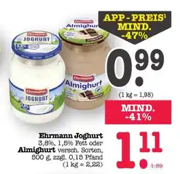 Scheck-in-Center Ehrmann Joghurt Angebot