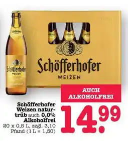 Scheck-in-Center Schöfferhofer Weizen naturtrüb auch 0,0% Alkoholfrei Angebot