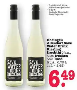 Scheck-in-Center Rheingau Allendorf save water drink Riesling Angebot