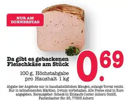 Scheck-in-Center Gebackener Fleischkäse am Stück Angebot