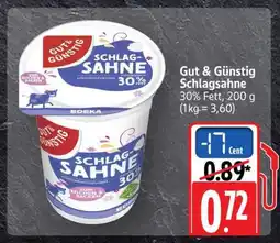 Scheck-in-Center Gut & Günstig Schlagsahne Angebot