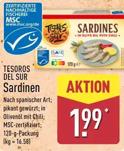Aldi Nord TESOROS DEL SUR Sardinen Angebot