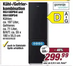 Poco Kühl-/Gefrierkombination RK418DPB4I und RK418DPS4I Angebot