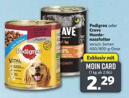 Combi Pedigree oder Crave Hundenassfutter Angebot