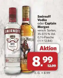 Combi Smirnoff Vodka oder Captain Morgan Angebot