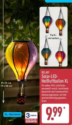 Aldi Nord BELAVI Solar-LED- Heißluftballon XL Angebot