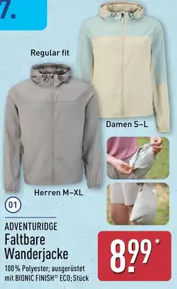 Aldi Nord ADVENTURIDGE Faltbare Wanderjacke Angebot
