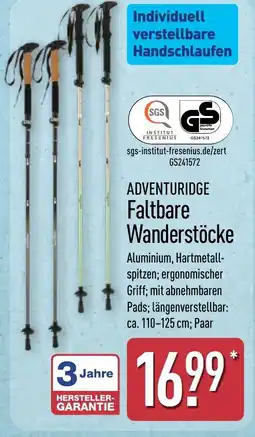Aldi Nord ADVENTURIDGE Faltbare Wanderstöcke Angebot