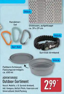 Aldi Nord ADVENTURIDGE Outdoor-Sortiment Angebot