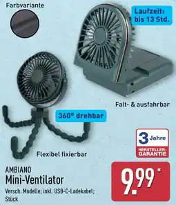 Aldi Nord AMBIANO Mini-Ventilator Angebot