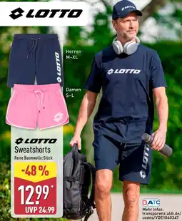 Aldi Nord LOTTO Sweatshorts Angebot