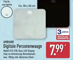 Aldi Nord AMBIANO Digitale Personenwaage Angebot