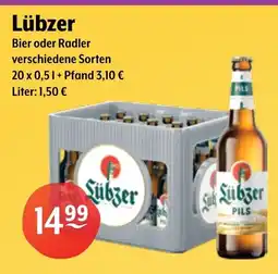Getränke Hoffmann Lübzer Bier oder Radler Angebot