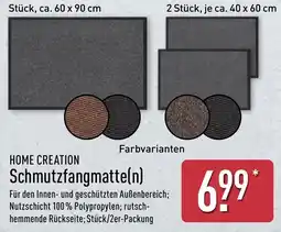 Aldi Nord HOME CREATION Schmutzfangmatte(n) Angebot