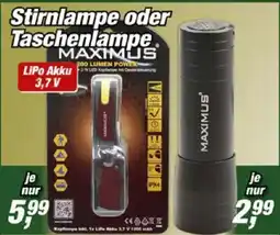 Posten Börse MAXIMUS Stirnlampe oder Taschenlampe Angebot