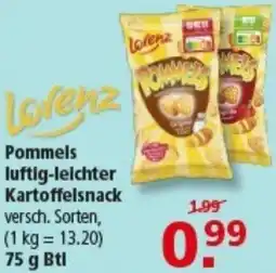 Multi Markt Lorenz Pommels luftig-leichter Kartoffelsnack Angebot