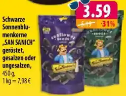 Mix Markt Schwarze Sonnenblumenkerne „SAN SANICH" geröstet, gesalzen oder ungesalzen Angebot