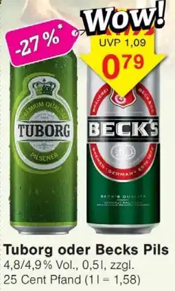 Wiglo Wunderland Tuborg oder Becks Pils Angebot