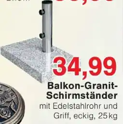 Wiglo Wunderland Balkon-Granit Schirmständer Angebot