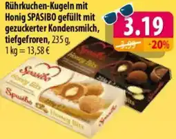 Mix Markt Rührkuchen-Kugeln mit Honig SPASIBO gefüllt mit gezuckerter Kondensmilch Angebot