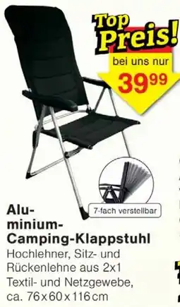 Wiglo Wunderland Aluminium Camping-Klappstuhl Angebot