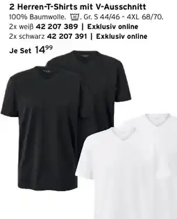 Tchibo 2 Herren-T-Shirts mit V-Ausschnitt Angebot