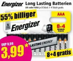 Norma Energizer Long Lasting Batterien Angebot