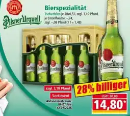 Norma Pilsner Urquell Bierspezialität Angebot