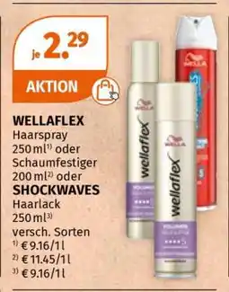 Müller WELLAFLEX Haarspray 250 ml oder Schaumfestiger 200 ml oder SHOCKWAVES Haarlack 250 ml Angebot