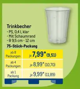 METRO Trinkbecher Angebot