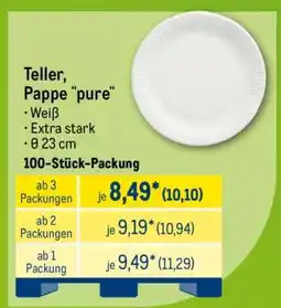 METRO Teller, Pappe pure Angebot