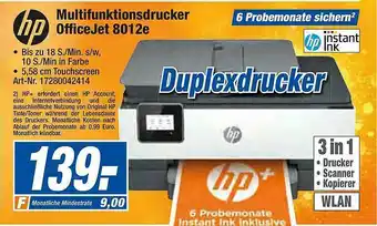 expert Techno Land Hp Multifunktionsdrucker Office Jet 8012e Angebot