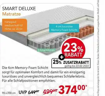 Matratzen Concord Smart Deluxe Matratze Angebot