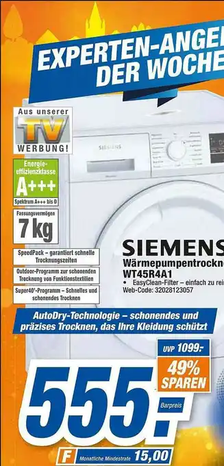 expert Octomedia Siemens Wärmepumpentrokn Wt45r4a1 Angebot