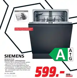 MediaMarkt Siemens geschirrspüler sn 63 ex 27 ae Angebot