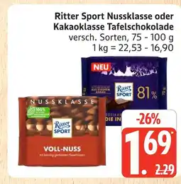 Marktkauf Ritter sport nussklasse tafelschokolade Angebot