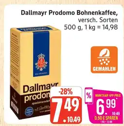 Marktkauf Dallmayr prodomo bohnenkaffee Angebot