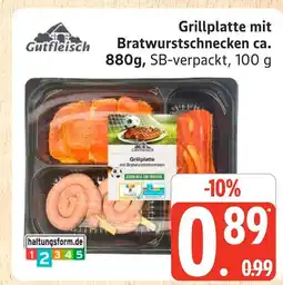 Marktkauf Gutfleisch grillplatte mit bratwurstschnecken Angebot