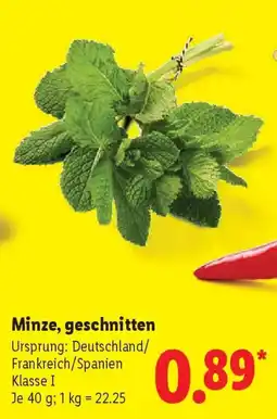 Lidl Minze, geschnitten Angebot