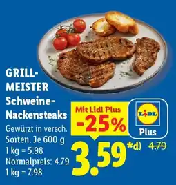 Lidl GRILLMEISTER Schweine- Nackensteaks Angebot