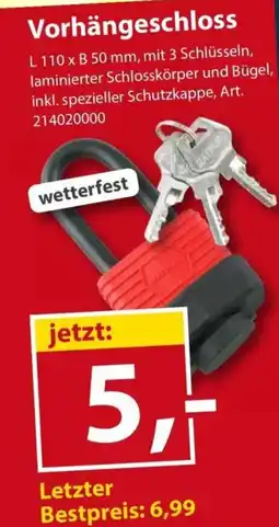 Sonderpreis Baumarkt Vorhängeschloss Angebot