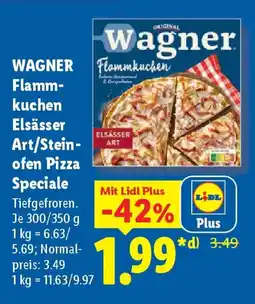 Lidl WAGNER Flammkuchen Elsässer Art/Stein- ofen Pizza Speciale Angebot