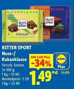 Lidl RITTER SPORT Nuss-/ Kakaoklasse Angebot
