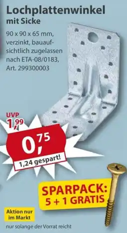 Sonderpreis Baumarkt Lochplattenwinkel mit Sicke Angebot