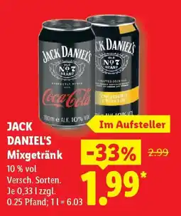 Lidl JACK DANIEL'S Mixgetränk Angebot