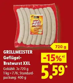Lidl GRILLMEISTER Geflügel- Bratwurst XXL Angebot