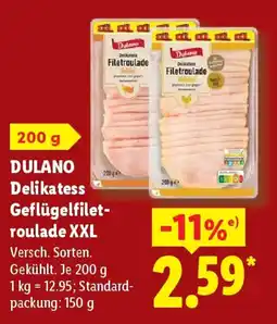 Lidl DULANO Delikatess Geflügelfiletroulade XXL Angebot